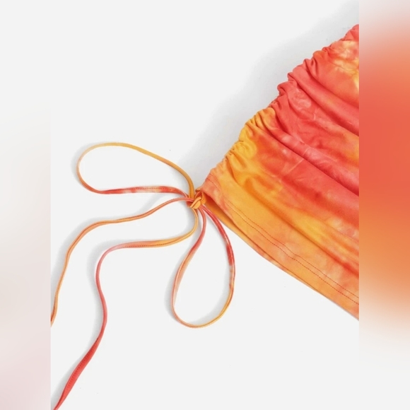 One Shoulder Drawstring Knot Dress - Picture 3 of 6